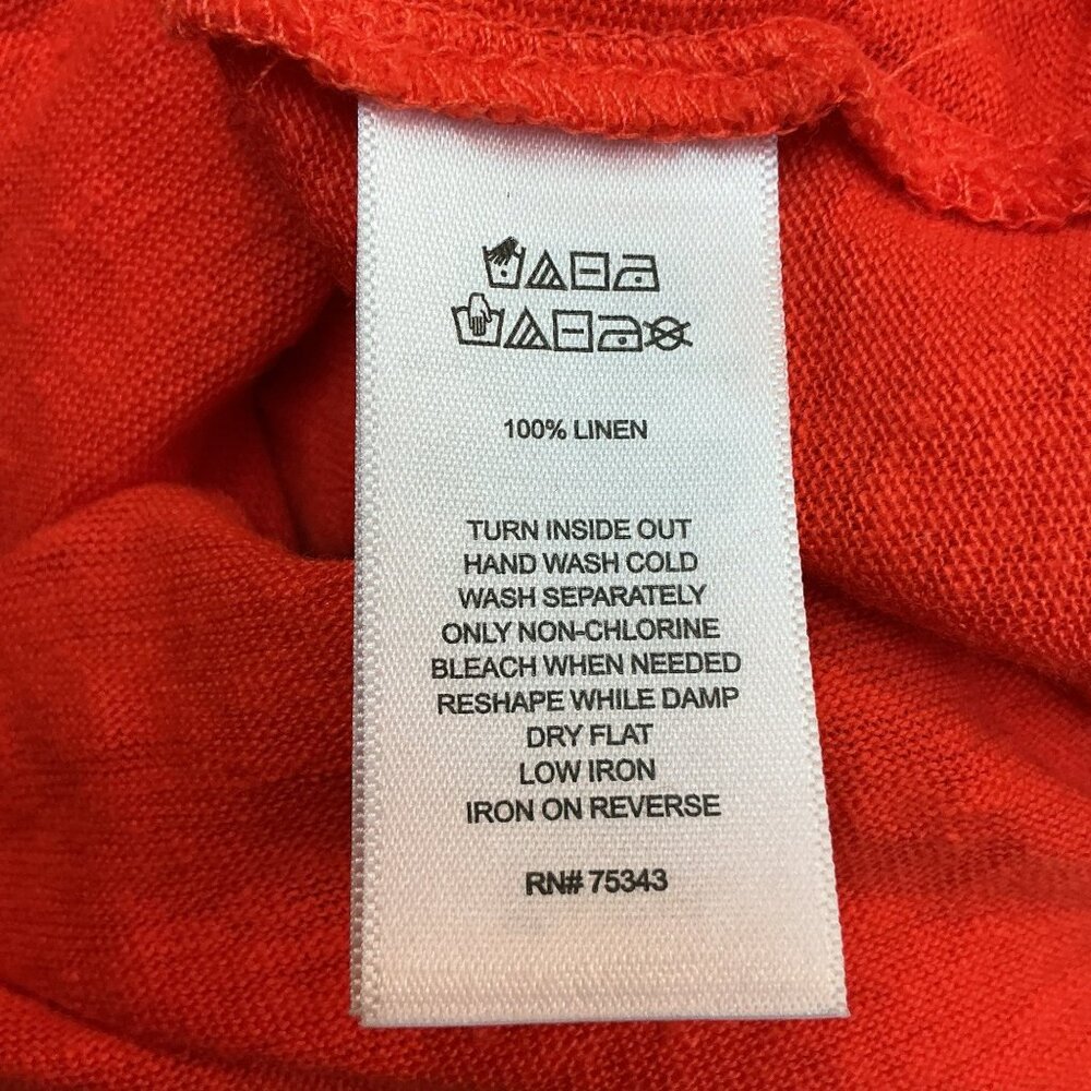 Sigrid Olsen Orange Hooded Linen Top With Tassels Womens Medium - Picture 7 of 10